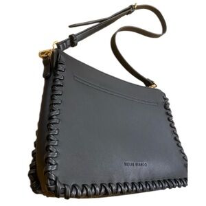 Melie Bianco Womens Black Olivia Crossbody Faux Leather Bag New without tags